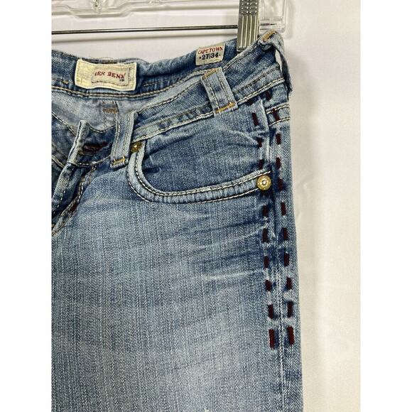 VTG Y2K Bella Swan Low Rise Mek Denim Flare Jeans Women S 27 Thick Stitch - Picture 9 of 16